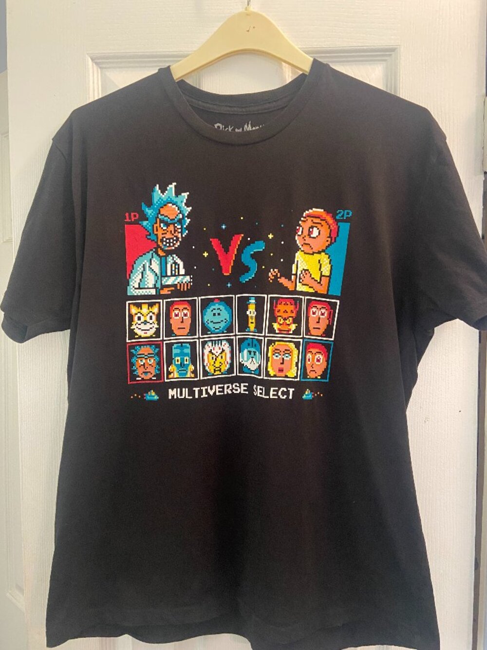 Rick and Morty Hot Topic XL T Shirt Multiverse Select Pixel Video Game Graphic T